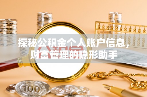 镇巴探秘公积金个人账户信息，财富管理的隐形助手