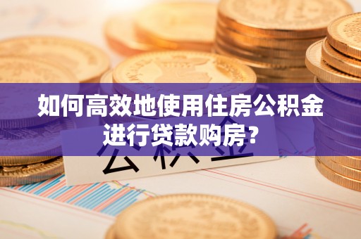 镇巴如何高效地使用住房公积金进行贷款购房？